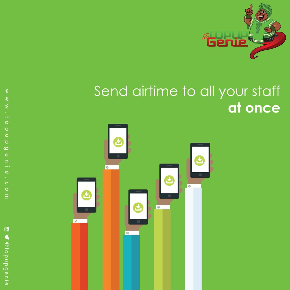 topupgenie's tweet photo. Disburse airtime to everyone in your company at once. It's as fast as magic. Signup now https://t.co/koYNJzE1xW https://t.co/9Dm9uJwwJd