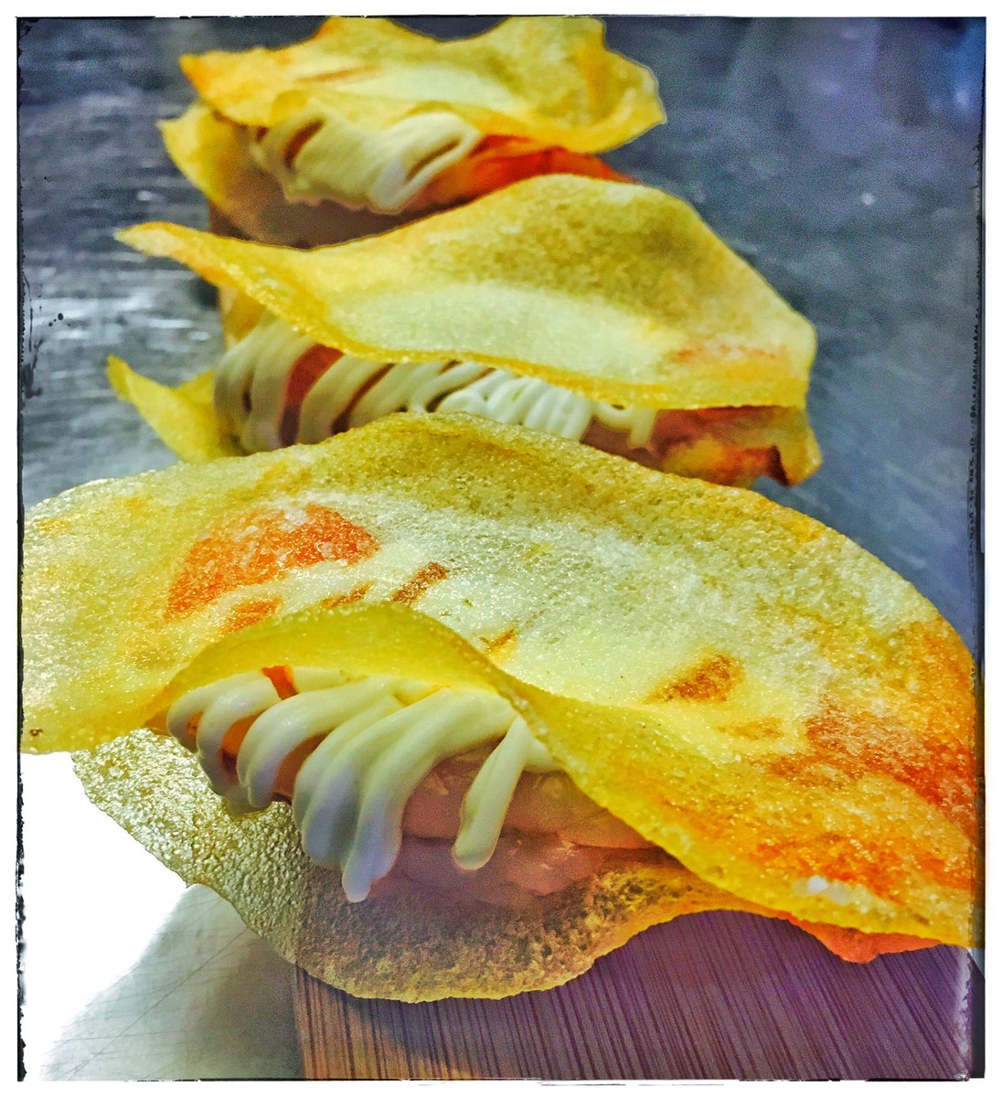 Chips,langostino,kimchi,alioli