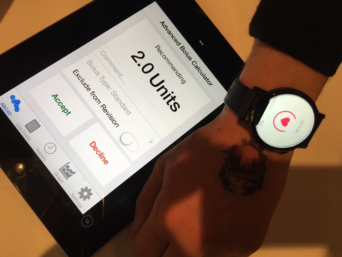 pgeorgiou_ic's tweet photo. @peterpesl demoing our Smartwatch ABC4D interface for #diabetes management at #ISCAS2016 @ISCAS2016 , @imperialeee https://t.co/1jyxCDyS5w