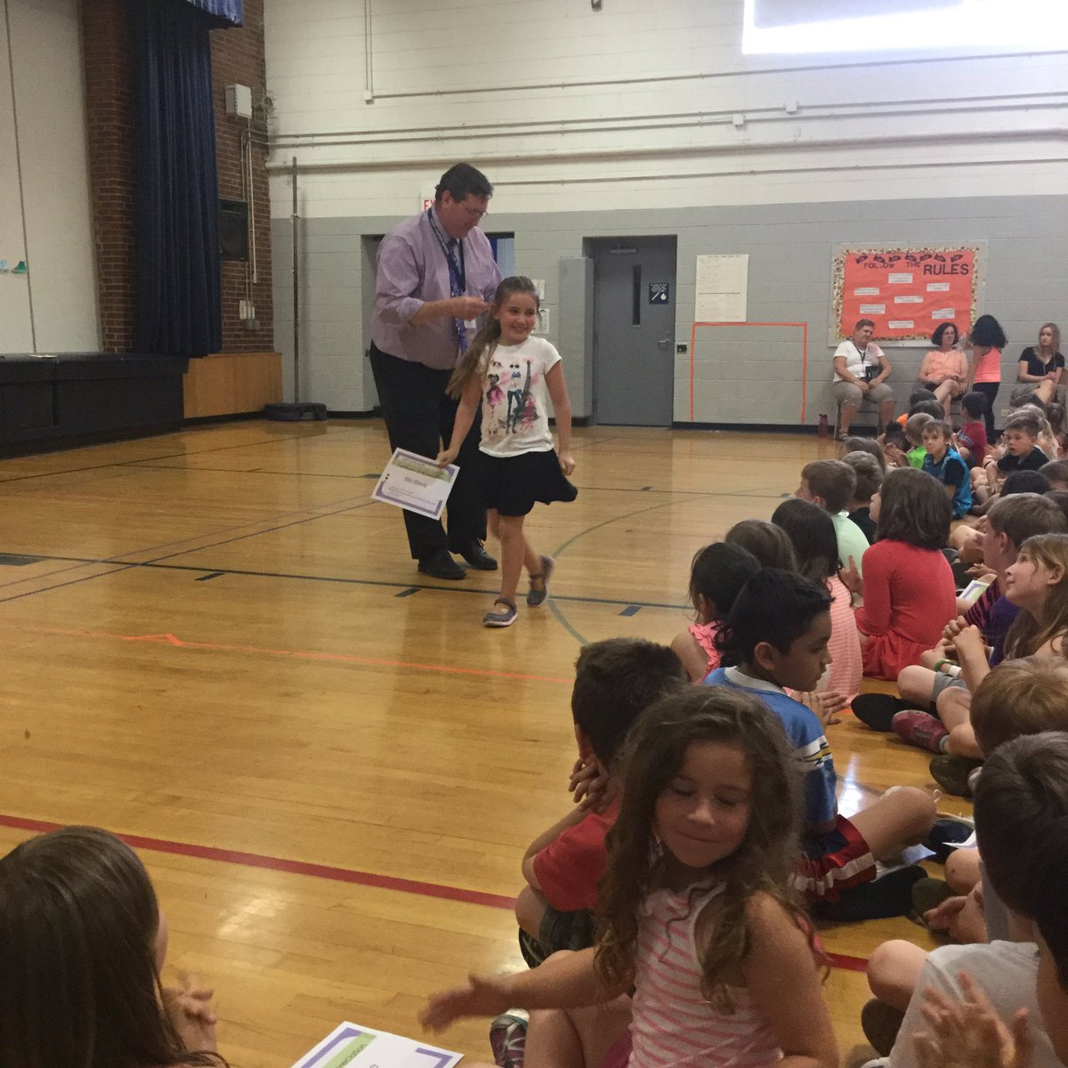 MrsZhp's tweet photo. Students getting honored for acts of kindness at our assembly today! Part 1 #dg58learns https://t.co/ra4smjSu4e