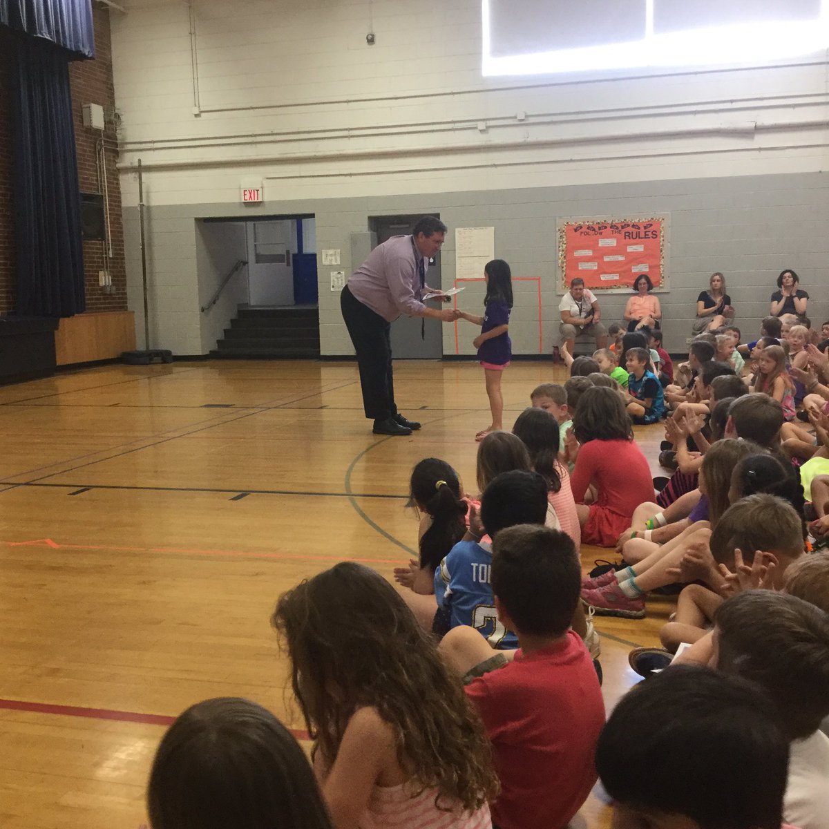 MrsZhp's tweet photo. Students getting honored for acts of kindness at our assembly today! Part 1 #dg58learns https://t.co/ra4smjSu4e