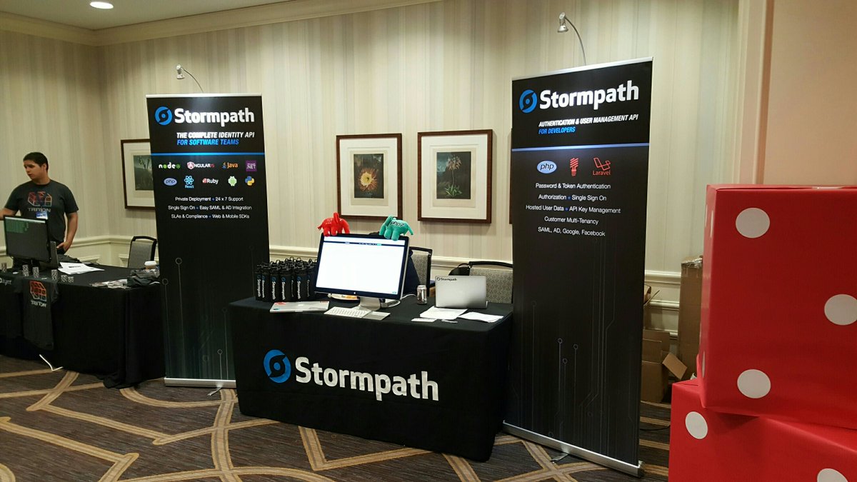 enygma's tweet image. At #phptek &amp;amp; are looking for some interesting things with identity management? Be sure to talk to @gostormpath