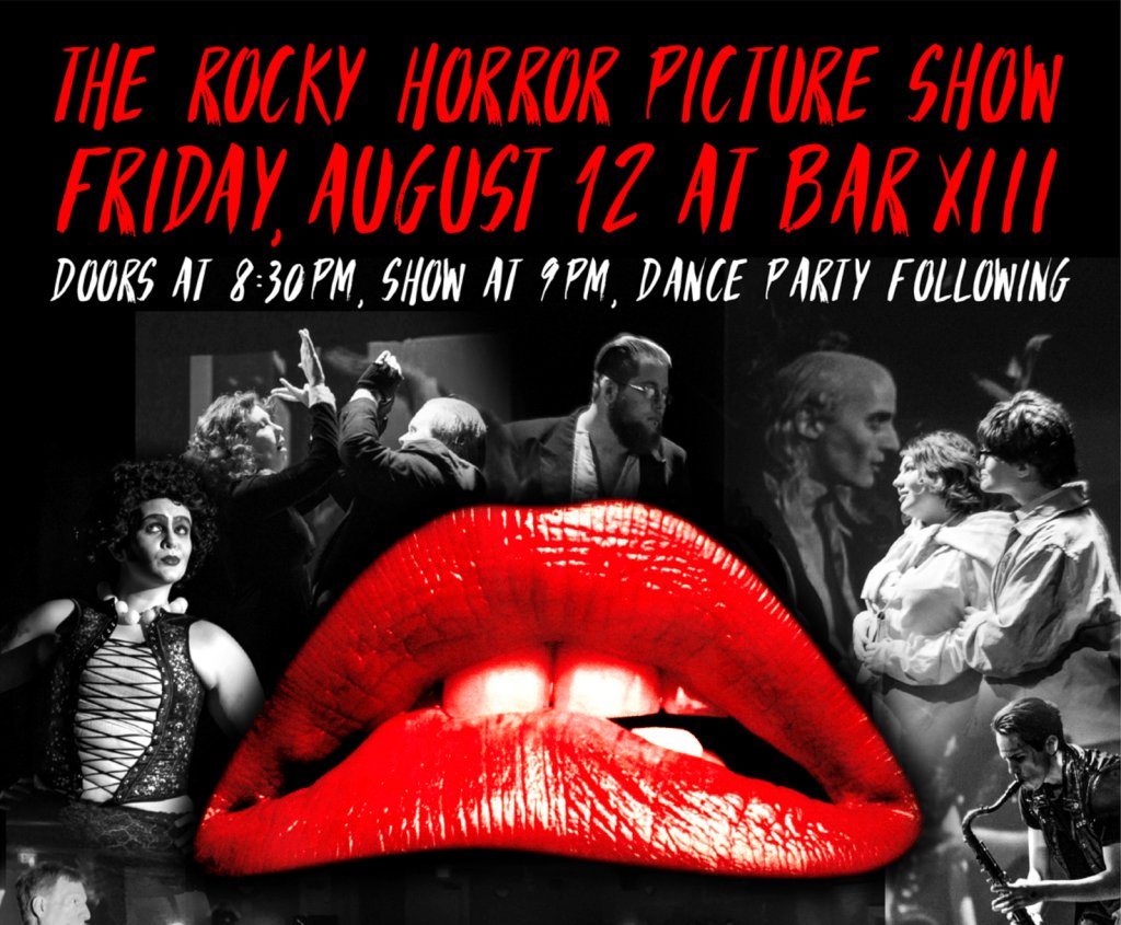 FDORockyHorror's tweet photo. August 12 – 9PM Rocky Horror at Bar XIII https://t.co/SsCv0UdrRq https://t.co/zR4vl4iqVD