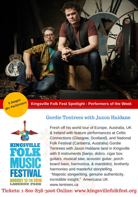 Just out! This week's featured #KFF2016 performers in <a href="/SouthpointSun/">Southpoint Sun</a>, <a href="/GTentrees/">Gordie Tentrees</a> with <a href="/JaxonHaldane/">Jaxon Haldane</a>. Check it out!