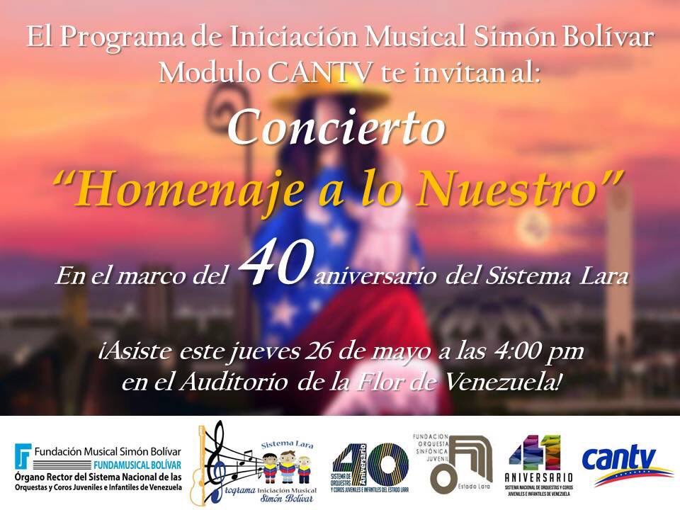 ¡Asiste y se parte de la celebración! #ElSistemaLaraCumple40 #ElSistemaCumple41 #PSBLara