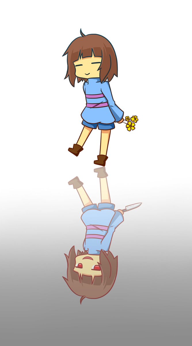 雪紺 No Twitter Undertaleのネタバレ要素あると思う 主人公の公式服装ってどんなんですか 特に下 あと男か女か気になります