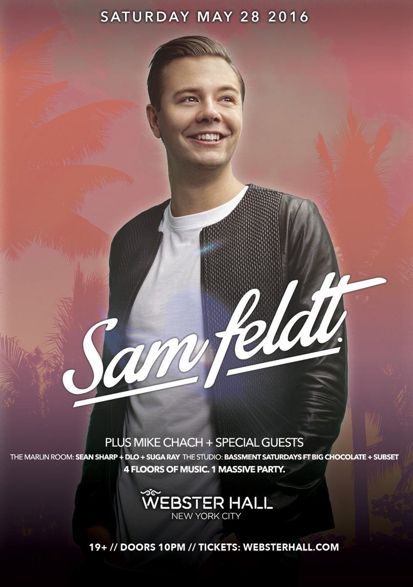 TheDishh's tweet photo. Join @SamFeldtMusic at @WebsterHall, May 28th. Enter to WIN 2 VIP Tickets! #SamFeldtMusic https://t.co/GGHAZgPrLK https://t.co/WDlN6LqExz