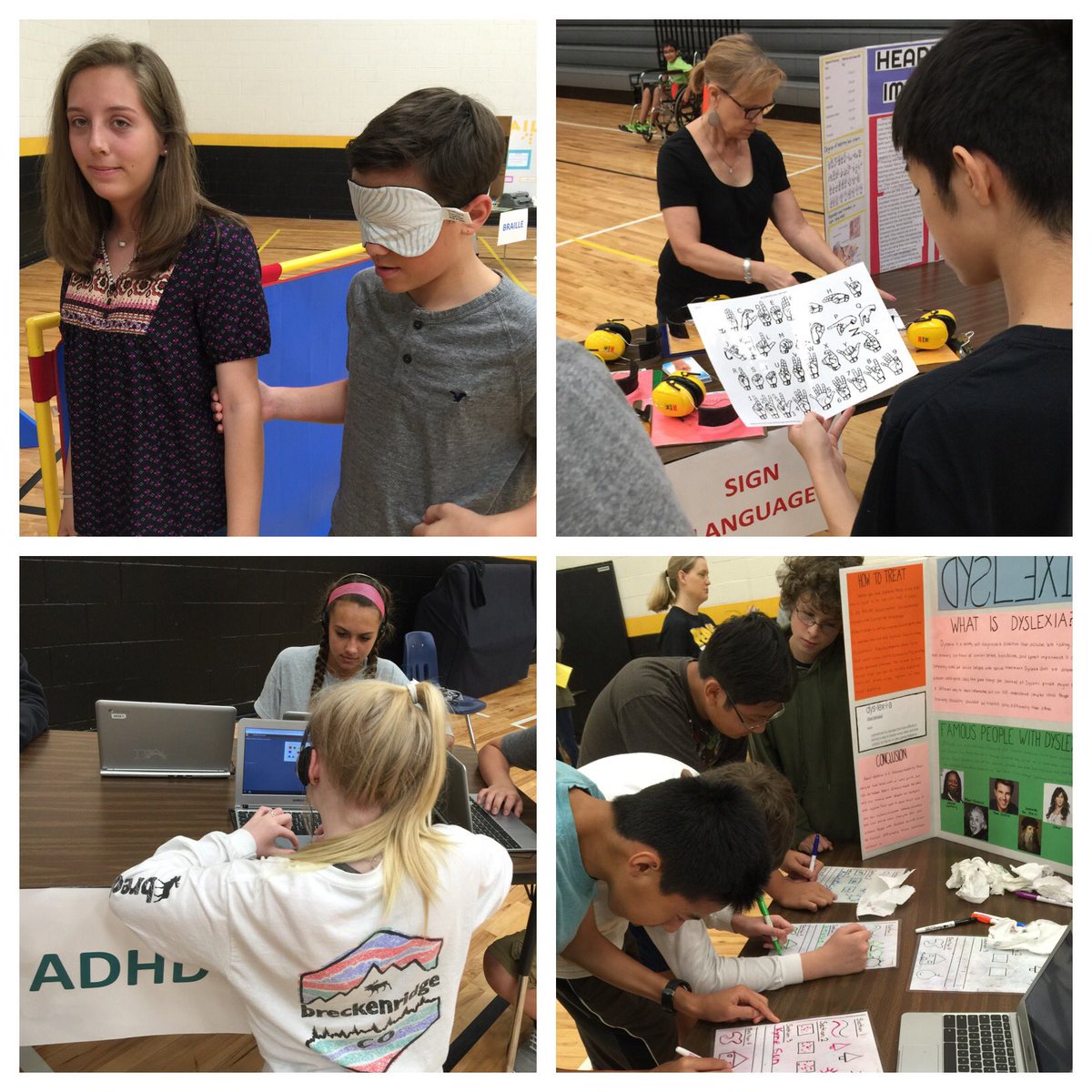 MrP_atClark's tweet photo. Students &amp; adults alike learn different perspectives at Clark's 1st Annual Diverse Abilities Fair. https://t.co/w7SPlLvBQY