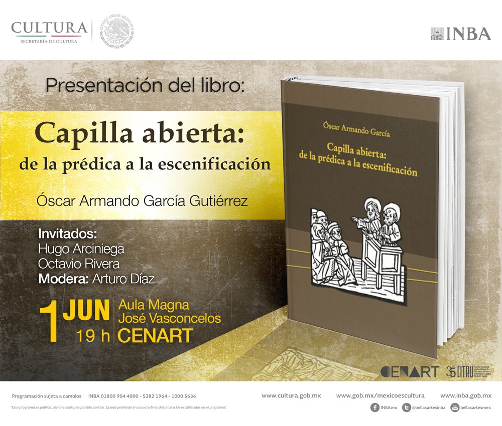 CLDyT_UNAM's tweet photo. Próximo miércoles
Presentación del libro
"Capilla abierta"
del Dr. Óscar Armando García
https://t.co/LqqHrNZ1DN https://t.co/orXmaVeHZP