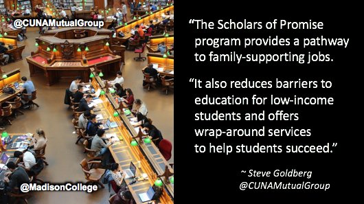 TruStage's tweet photo. We have 300+ reasons to support the #ScholarsofPromise program @MadisonCollege! Join us! https://t.co/8XPHlVSPT5 https://t.co/EQDpD2h0ow