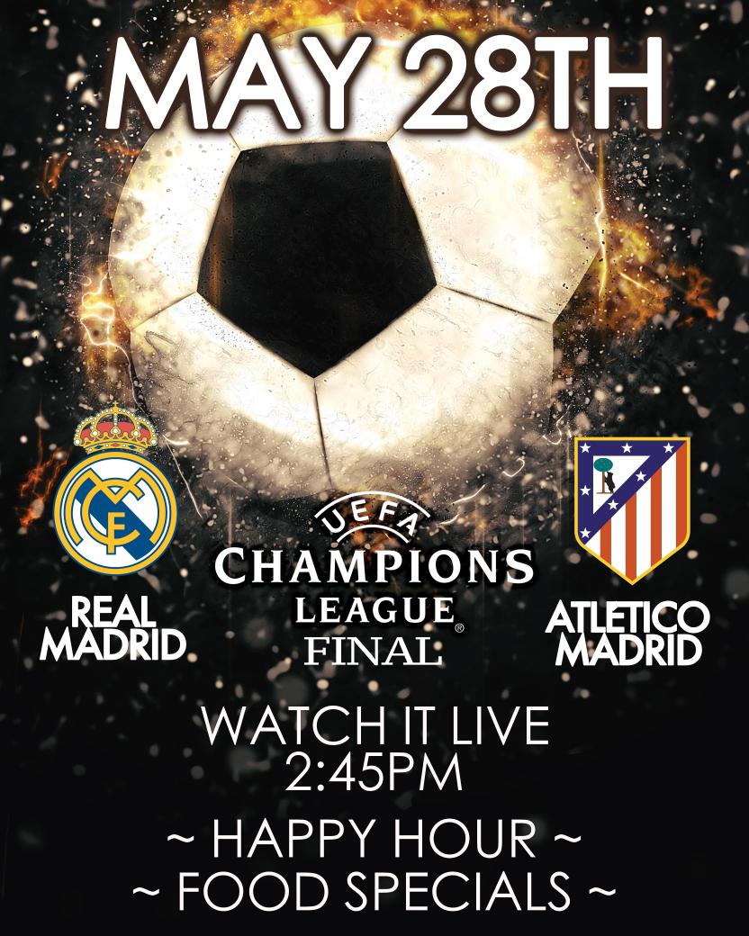CombinaNYC's tweet photo. Join us Saturday #uefachampionsleague #finals #realmadrid #atleticomadrid  #happyhour #sohonyc #gametime https://t.co/DXlkuQVemo