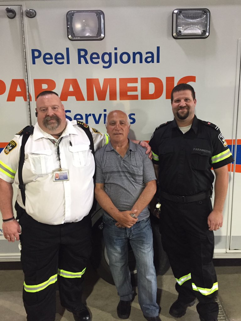 Peel_Paramedics's tweet photo. Even 6 years later it is emotional when Medics meet a #Save patient! Congrats Eryn, Rob &amp; @supDan49 #ParamedicWeek https://t.co/MLItBmMG2c