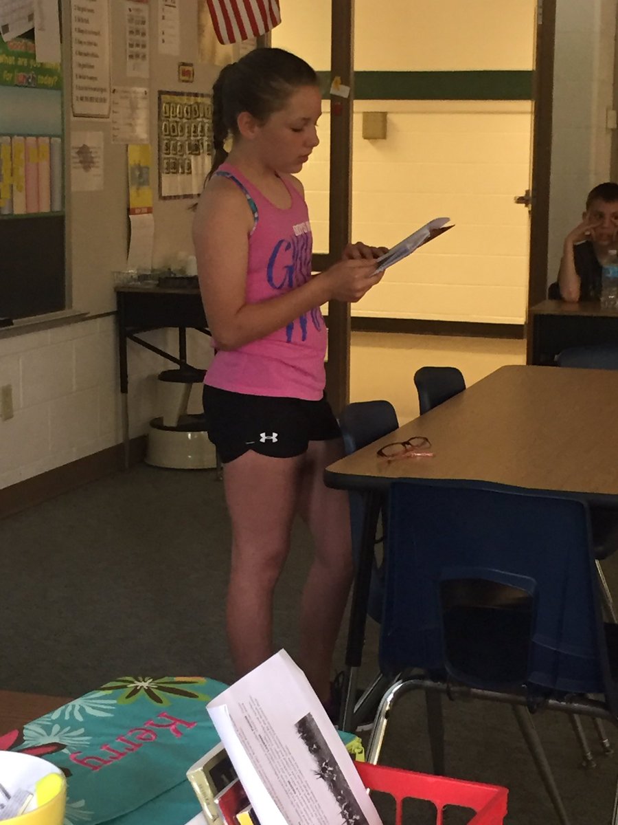KerryZech's tweet photo. Novel project presentations @pvelemschool #characterdiary https://t.co/X1OxDvOWLh