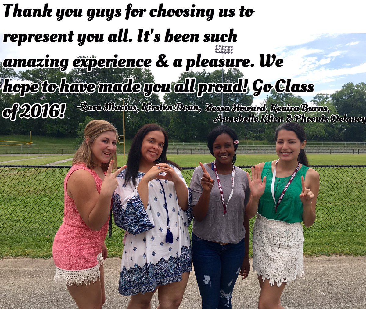 athertonseniors's tweet photo. Even though Keaira &amp; Phoenix are not in the picture we wanted to thank you guys for choosing us! Goodbye ❤️ https://t.co/n7SUbJvxjp