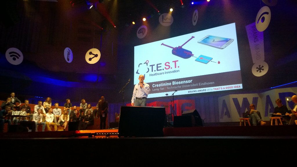 TESTbiosensor's tweet image. Leroy just finished with the pitch #TESTbiosensor #BrainsAward #Pitch06