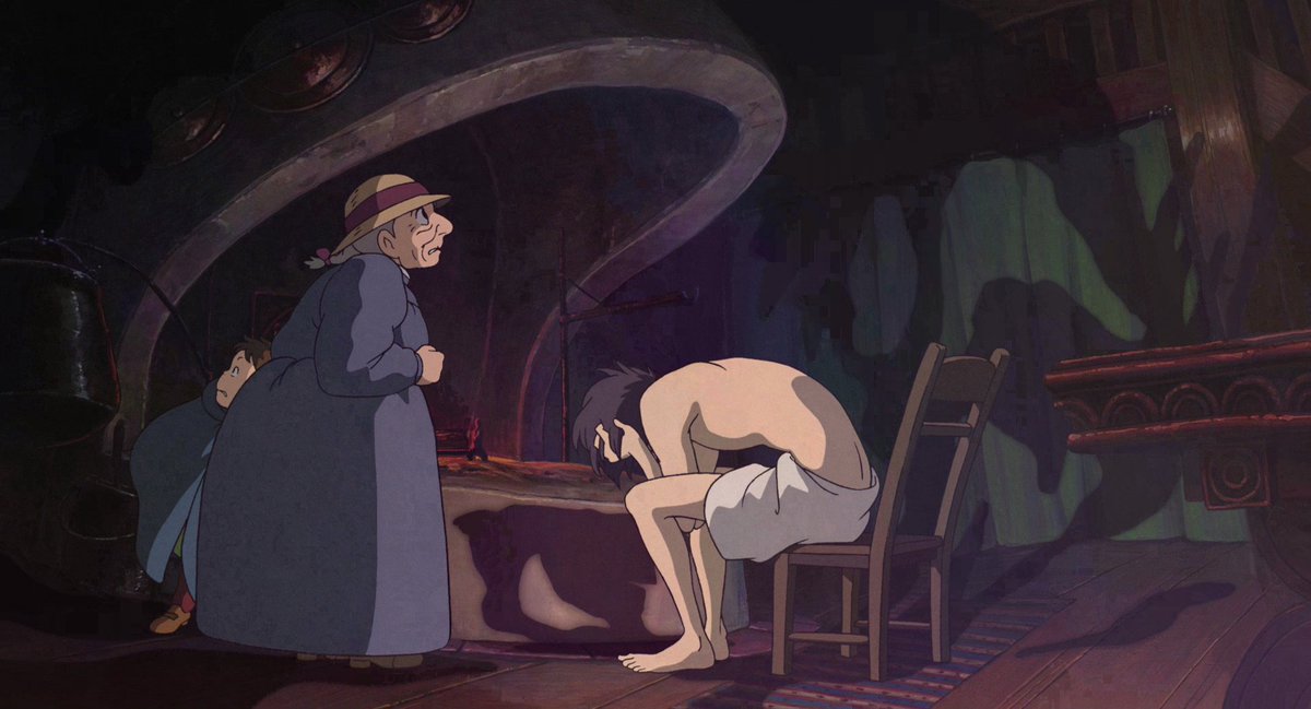 gen_ghibli's tweet photo. "¡Ha llamado a los espíritus de la oscuridad! ¡Pasó lo mismo una vez que una chica le dio calabazas!"

(El castillo ambulante) https://t.co/9tg0rA53jE