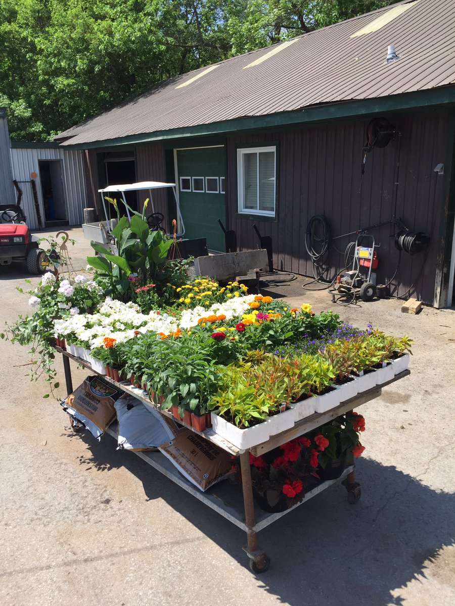 Our annuals have arrived....planting begins tomorrow around the clubhouse and choice locations on golf course.