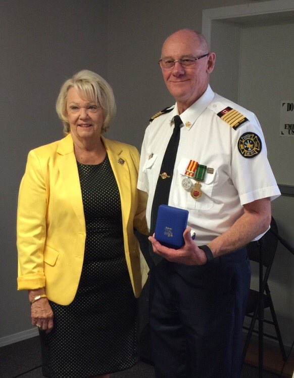 EstonCentennial's tweet photo. Congratulations Fire Chief Richard Baran on 40 years of service. @TownofEston https://t.co/dyWjvAGm4b