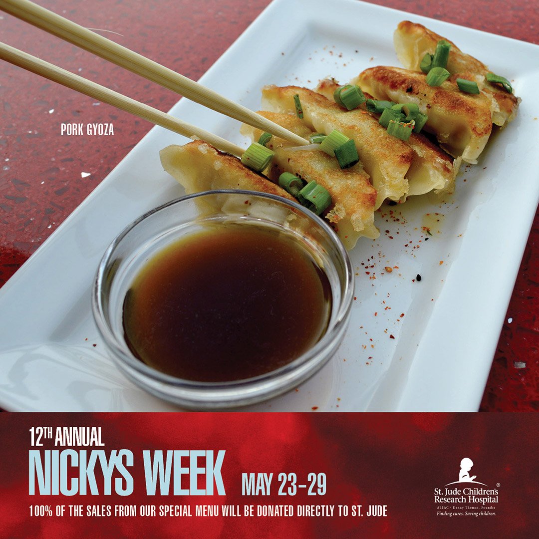 RAsushi's tweet photo. Order from our #NickysWeek menu this week and 100% of the sales will be donated to @StJude. https://t.co/3pLLzhM7x8