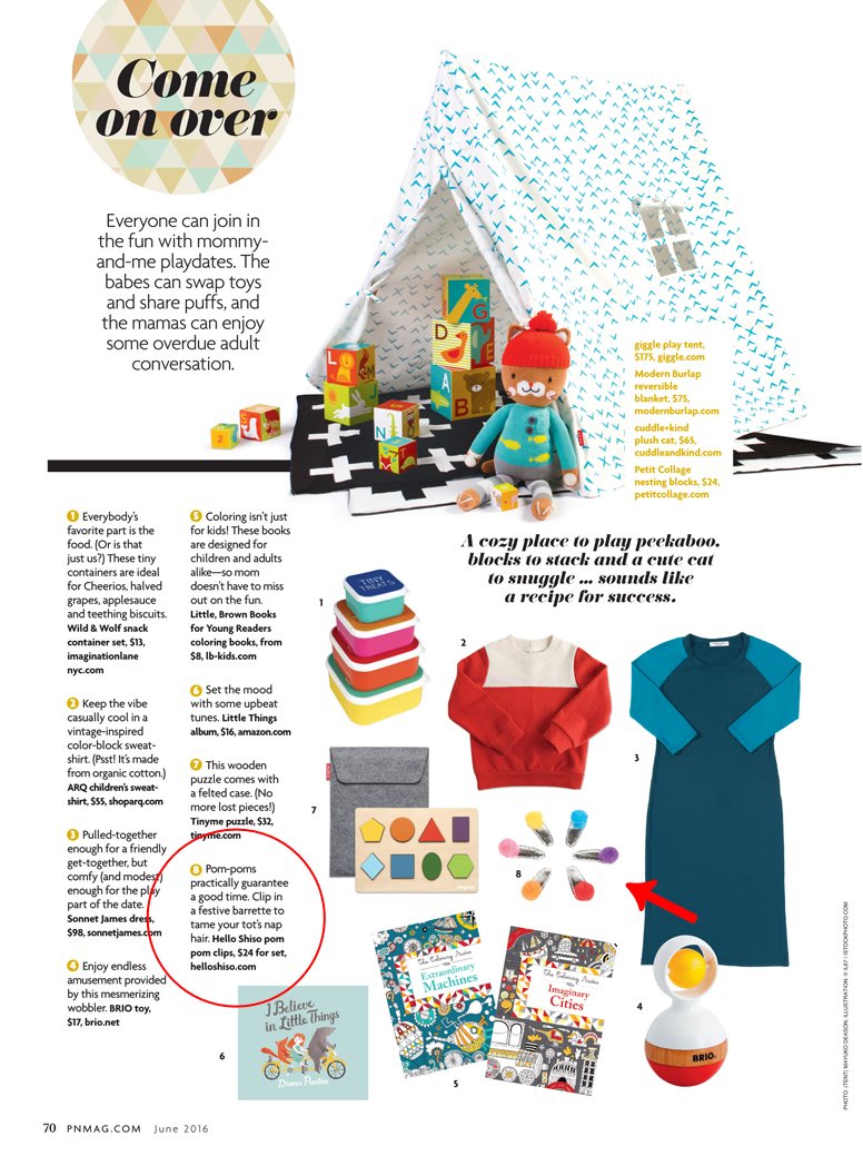 Thanks <a href="/pnmag/">Pregnancy & Newborn</a> for including our pompom clips in your story "Better Together." So much great style in one article!