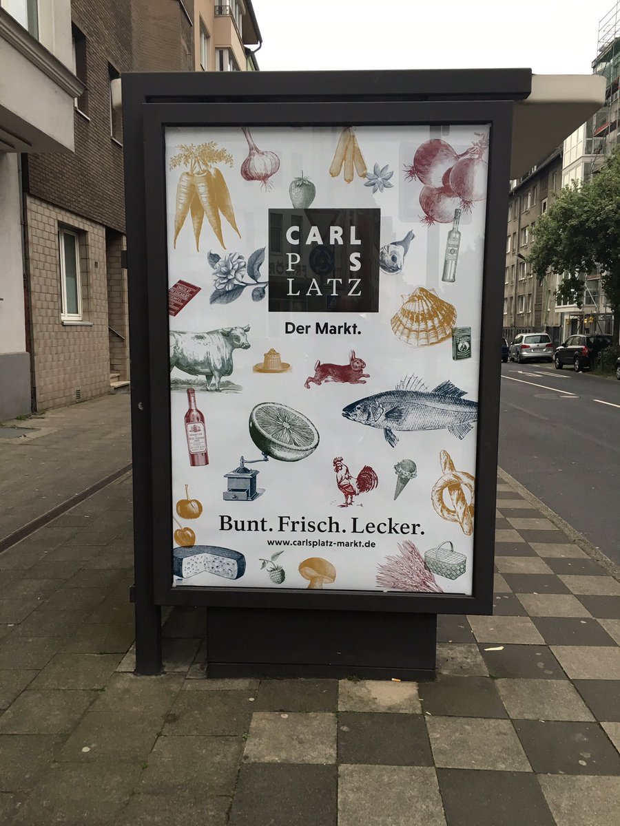 onigama's tweet photo. Neulich in Flingern-Süd... direkt vor der Tür die neue Carlsplatz-Kampagne! Looks good... 🙃#Carlsplatz #Redesign https://t.co/lEYgINcL2U
