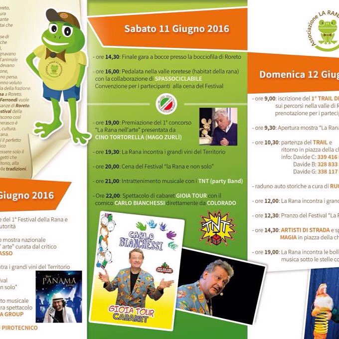 LaRanaaRoreto's tweet photo. #enogastronomia #arte #musica #divertimento #sport al #festival della #rana a #roreto di #cherasco https://t.co/LrTmTIfm8A