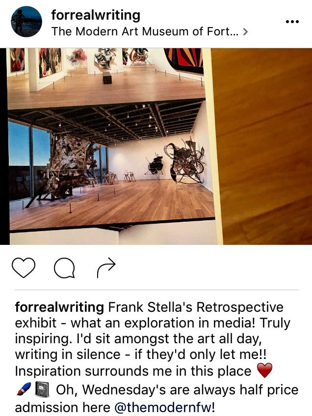 ForRealWriting's tweet photo. Please visit Frank Stella's "A Retrospective" exhibit @themodernfw. Truly inspiring. #lifeinfortworth #exploremedia https://t.co/mXRzSb6y7A