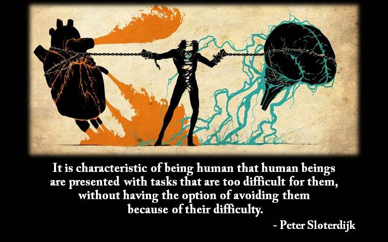 Phil_Tshirt's tweet photo. A classical dilemma in the contemporary moment.  #Anthropocene #Philosophy #Sloterdijk @mitpress https://t.co/G1dGPmpo3B