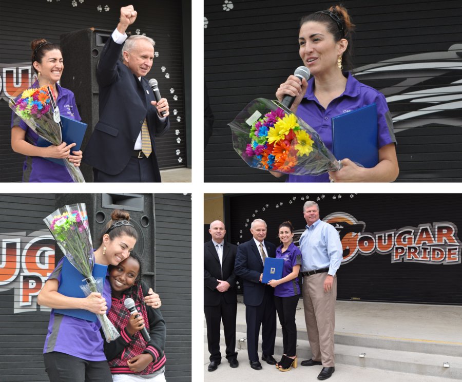 RCOE's tweet photo. 2nd #RivCo 2017 Teacher of the Year surprise @LakeElsinoreUSD Canyon Lake MS Mrs Mondragon @MondragonCLMS #Congrats https://t.co/IDEMbjFicE