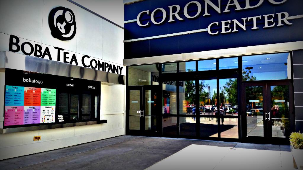 CoronadoCenter's tweet photo. The new #BobaTea location is now open! Check out this awesome new Walk-Up window on the North Patio!
#Boba #Tea https://t.co/1vKzrPjYRY