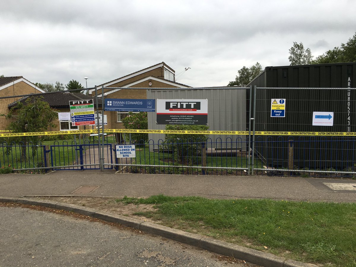 Site set up complete at Murrow Primary School ready for building of new extension