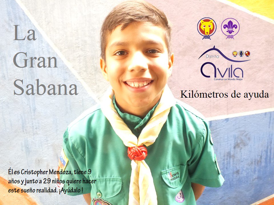 ScoutsDBA's tweet photo. Ayuda a 30 niños a llegar a la Gran Sabana. Colabora
https://t.co/F9Blkwc3Gg #KilometrosDeAyuda  @AsercaAirlines  https://t.co/JLIicHeywn