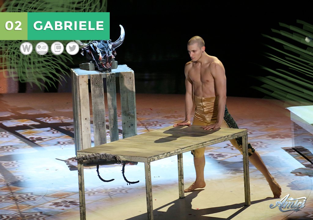 AmiciUfficiale's tweet photo. Gabriele porta sul palco un quadro inedito molto intenso. Per votarlo CODICE 02 https://t.co/pc57yehy3d #amici15 https://t.co/JZa0R1cXFu