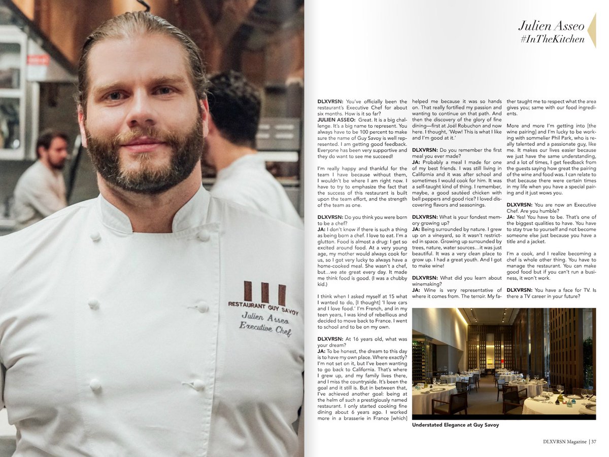 <a href="/dlxvrsn/">Deluxe Version Magazine</a> Issue No. 6 now live! See what's cookin' w/ <a href="/guysavoy/">Guy Savoy</a> Exec Chef <a href="/julienasseo/">Julien Asseo</a> here: issuu.com/dlxvrsn/docs/d…