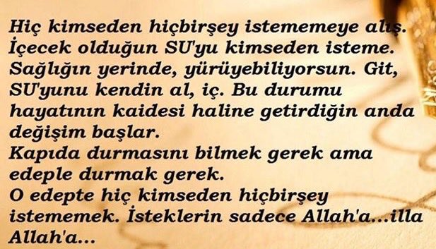 MeltemGnes's tweet photo. #ÇokNetSöylüyorum Bir kişi Allahtan başka kimseye ihtiyacı olmadığına inanırsa Allah onu başkasına muhtaç etmez https://t.co/kjTMhR5kyZ