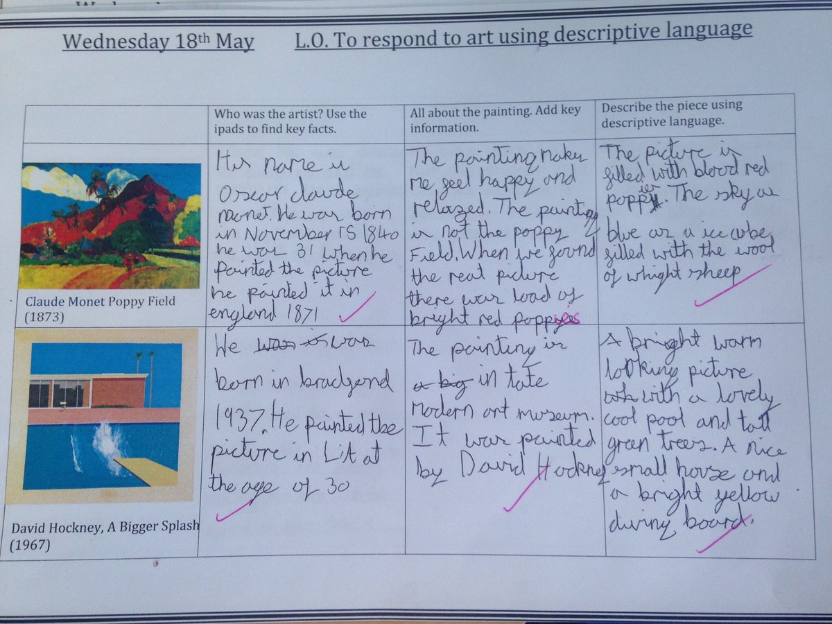 RhigosPrimary's tweet image. Responding to art #lnf #descriptivelanguage