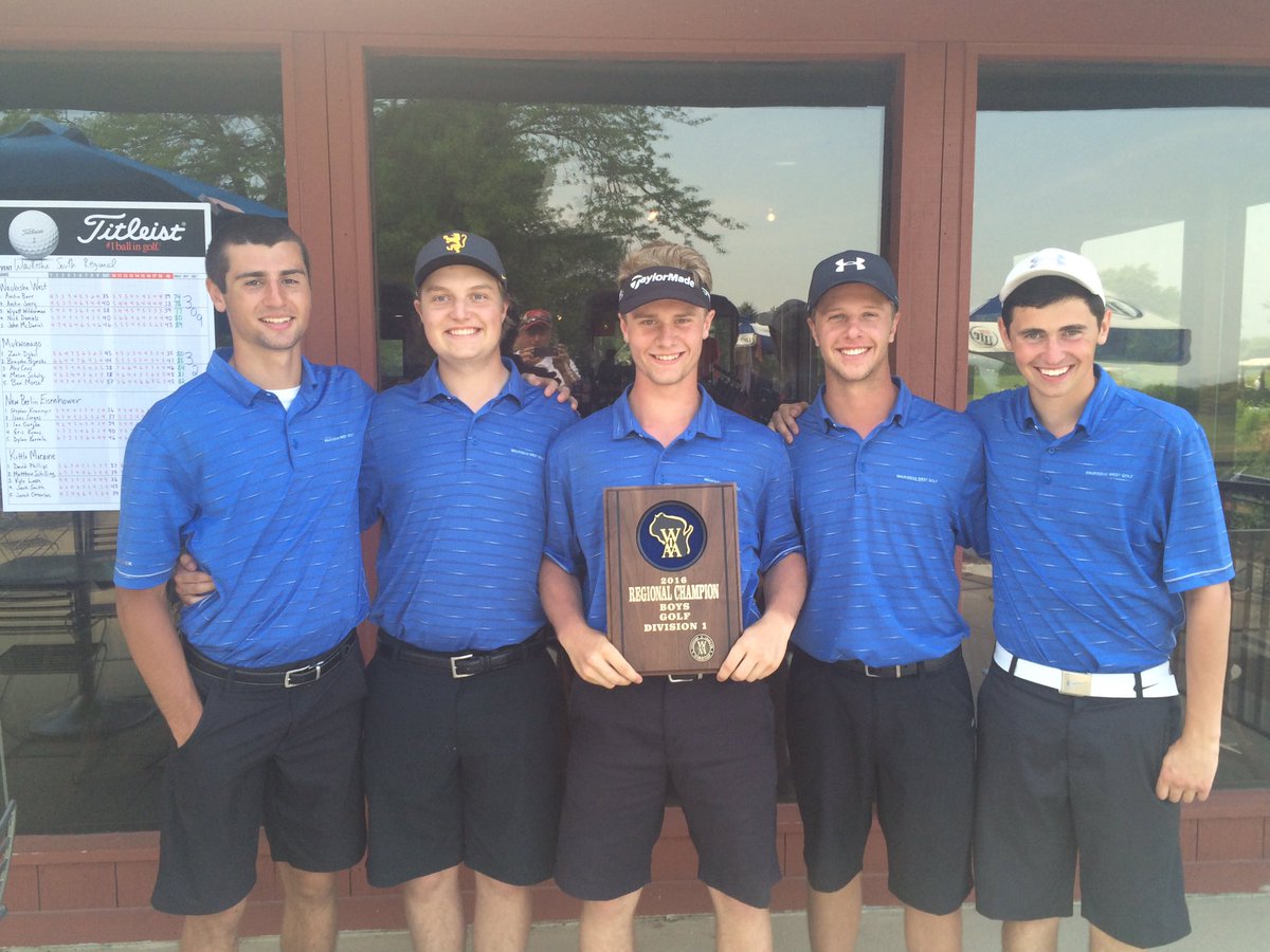 WSShirtsGolf's tweet photo. Congratulations to Waukesha West for winning Regionals at Nags! #309 #classic8 #wihsgolf https://t.co/M7ZtV3BSr4