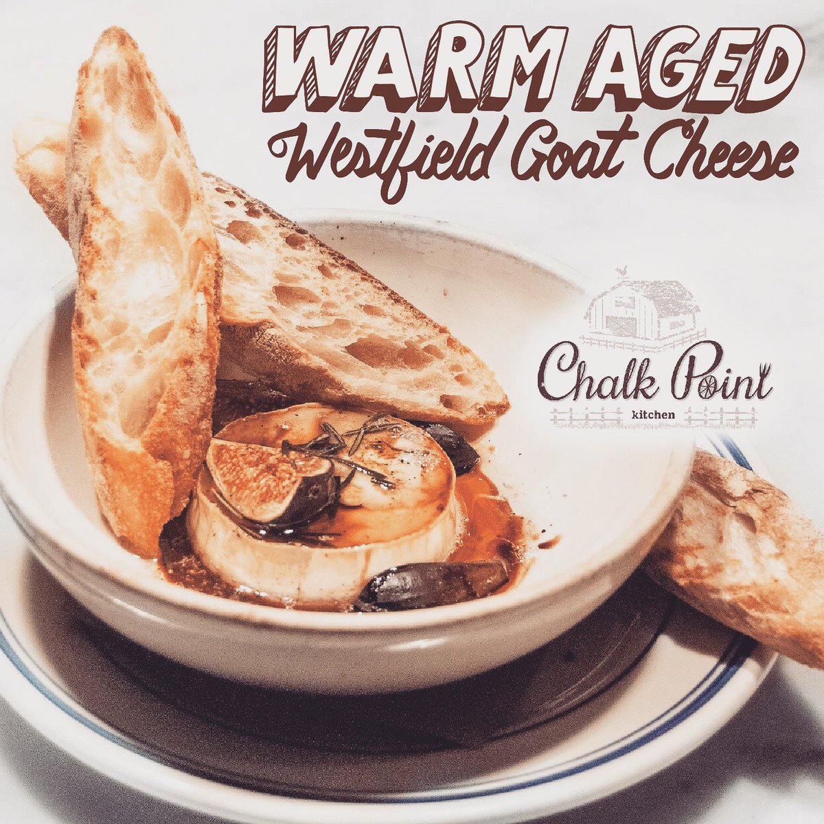 All set for #nationalwineday @chalkpointnyc Warm Aged Westfield Goat Cheese made with red wine roasted figs