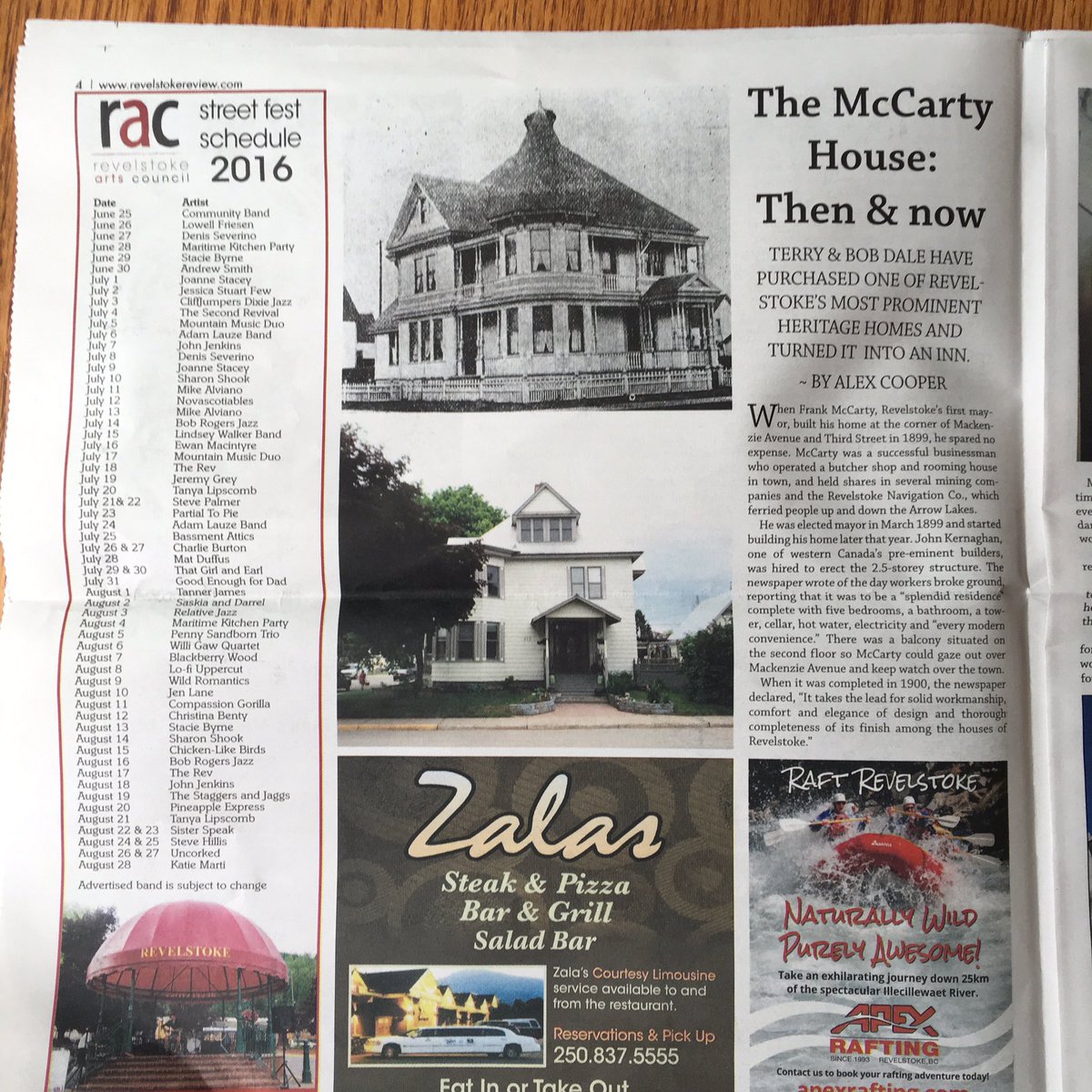 mccartyhouseinn's tweet photo. McCarty House Inn- featured in the Revelstoke View! Now open!! #mccartyhouseinn #nowopen #bedandbreakfastrevelstoke https://t.co/CWFA4uHNZ2