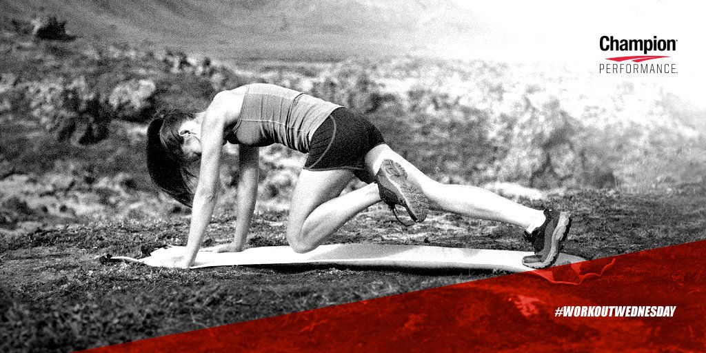 teamchampion's tweet image. We’re doing #mountainclimbers for #workoutwednesday. This #miniworkout can be done anytime &amp;amp; is great for the #core