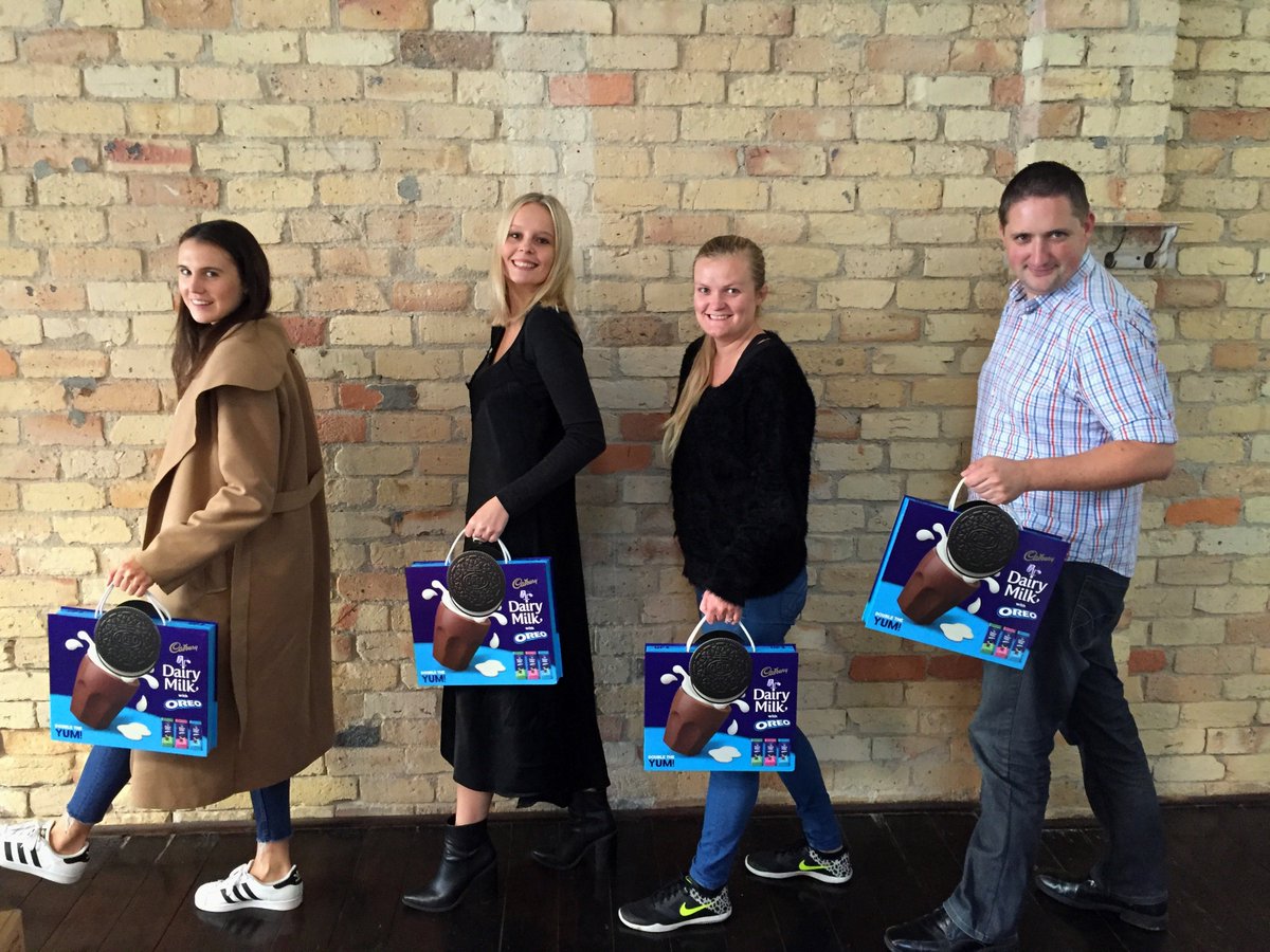 beatnz's tweet photo. Off to deliver these suitcases full of creamy goodness #seriousbusiness #cadburyoreo #freethejoy @Cadbury_NZ https://t.co/ZtaYB5D9B6