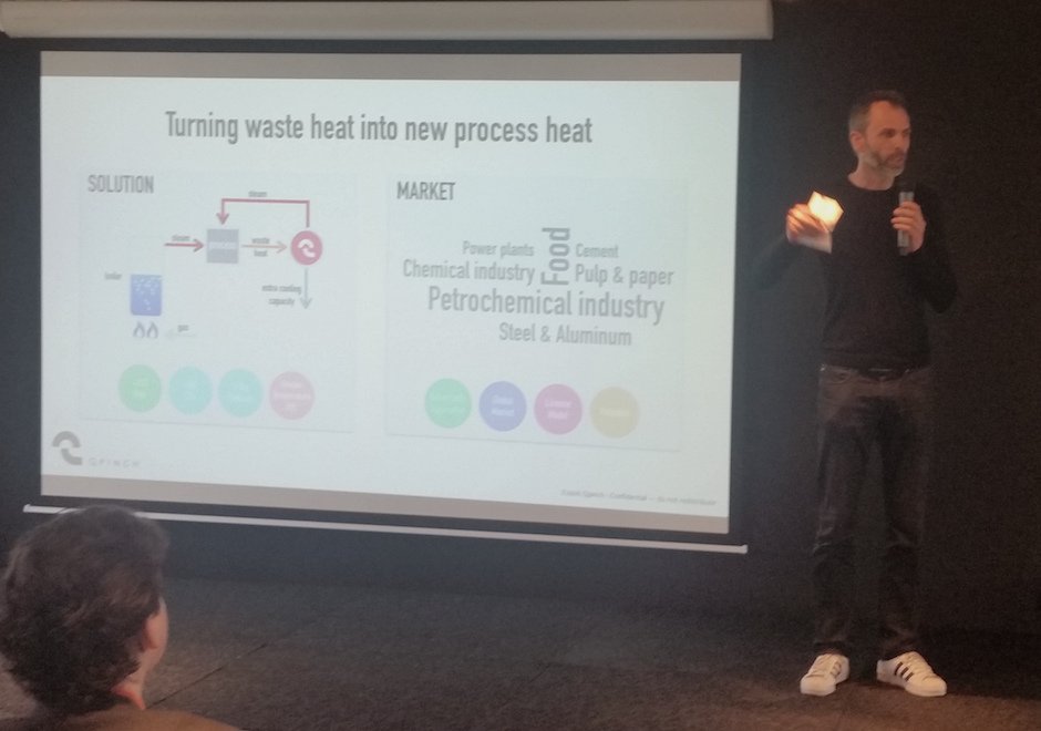 QpinchEnergy's tweet photo. #Qpinch and its #heatpump at #TNWEurope Super Launchpad: one of five finalists. Onto Boost IV on Friday #TNWEurope https://t.co/1H9qjYOslM