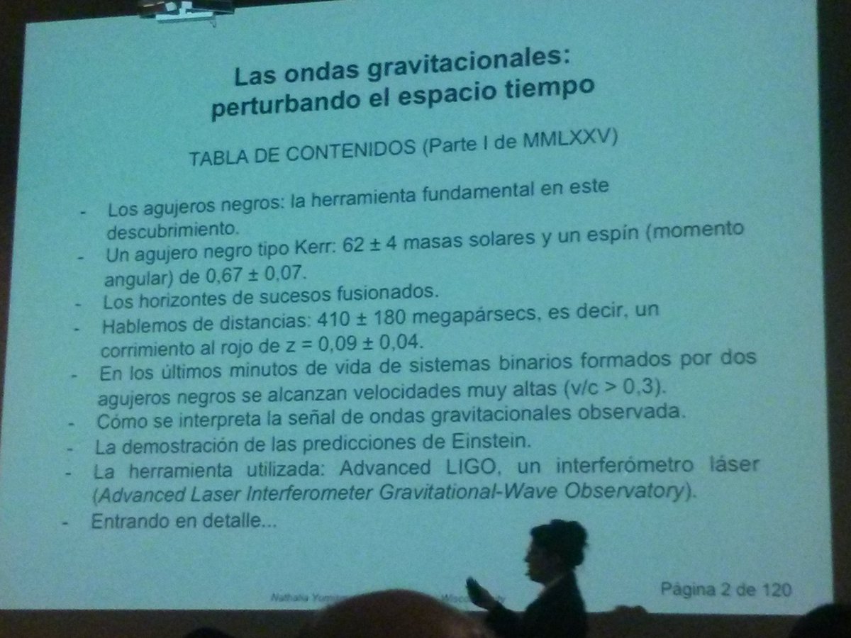 calfhtx's tweet photo. A última charla do #pint16scq en 2 fotos. 1° páxina 2 de 120 sobre ondas gravitacionais, 2° copla flamenca https://t.co/lrg3tlTfsa