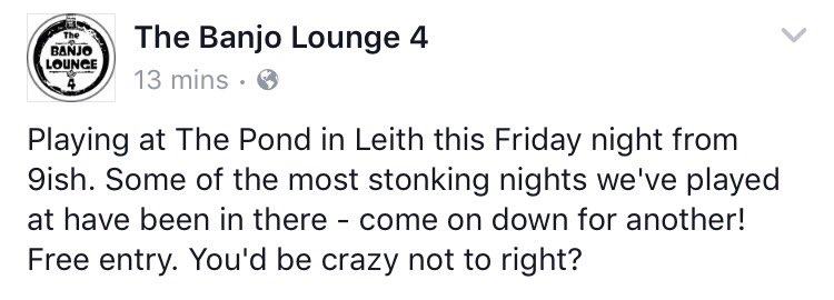 Stonking night guaranteed #LiveMusic #ThePond