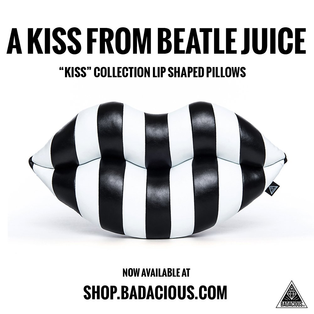 BADACIOUSNYC's tweet photo. "A KISS FROM BEATLEJUICE" Stripe Lip shaped Pillows are now available at https://t.co/ZpeQxCDjOX

xoxo!! https://t.co/xlTNezWJ2z
