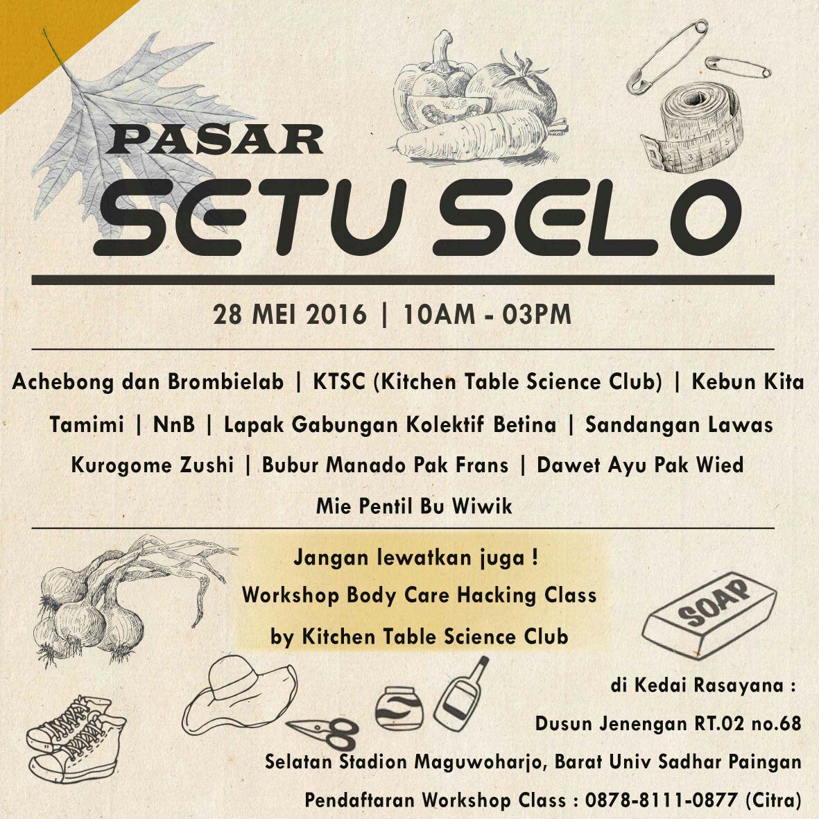 SandanganLawas's tweet photo. Pasar #SetuSelo Kedai Rasayana, Ds. Jenengan, selatan Stadion Maguwo | Sat, May 28 | 10.am - 3.pm @pamityang2an https://t.co/gmGPjlqlwN