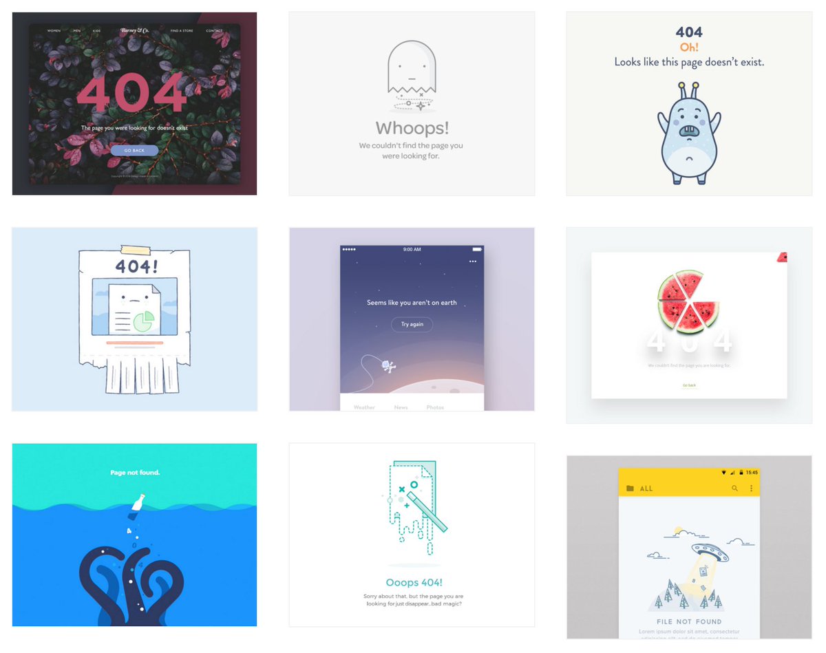 uigarage's tweet photo. NEW! 10+ 404 Screens/Pages for #Web, #iOS and #Android. Check it out - https://t.co/9pbr8gZdA4 https://t.co/Q42QdFiSi2