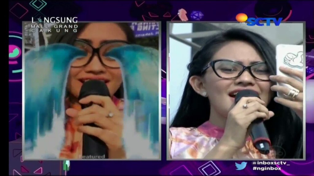 dahSyatMusik789's tweet photo. Inbox Video Hero! Ada @KarthykaPutri  nyanyi Sementara Sendiri, Geisha pakai aplikasi nangisnya Snap Chat. #Nginbox https://t.co/m3OcHqtAX7