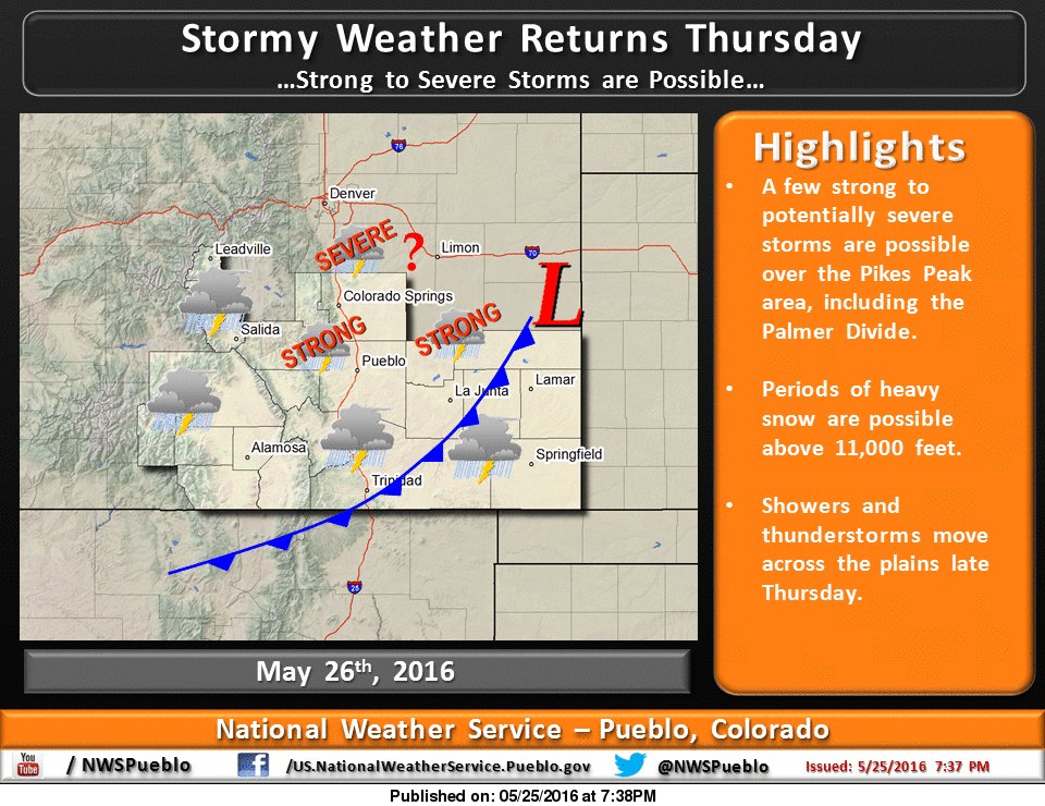 NWS Pueblo on Twitter "Stormy weather returns to central and southern