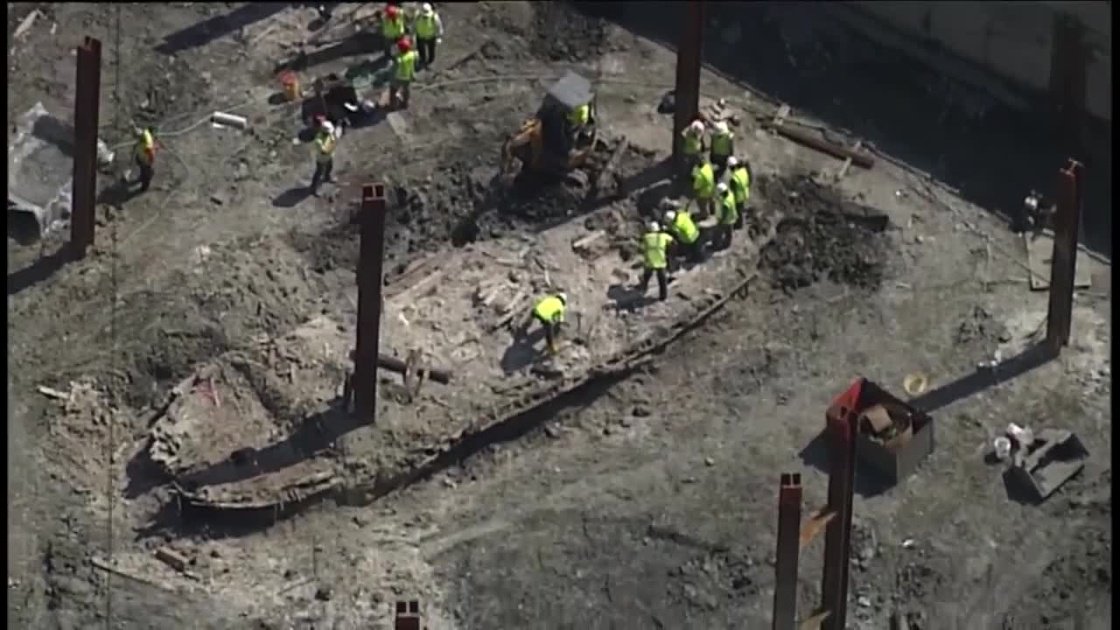 WTAE's tweet photo. Shipwreck found in Boston construction site https://t.co/q6oTXcOEkd https://t.co/NkPuFrWoeG